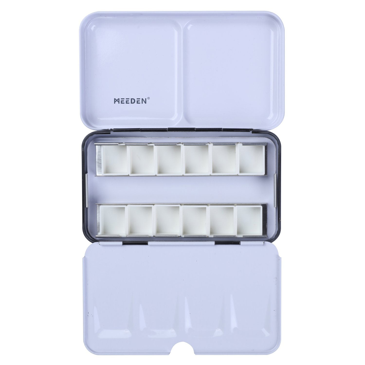 MEEDEN Empty Watercolor Tin Palette, Small Travel Metal Paint Box with 12 Pcs Half Pans