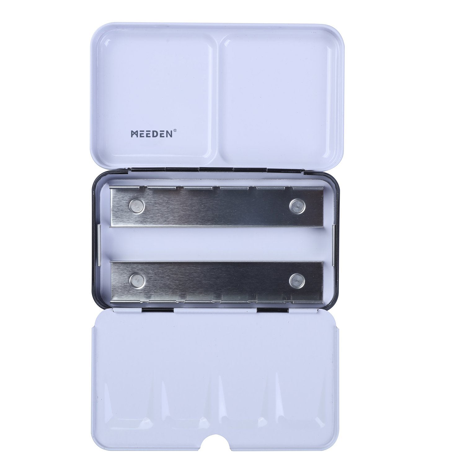 MEEDEN Empty Watercolor Tin Palette, Small Travel Metal Paint Box with 12 Pcs Half Pans