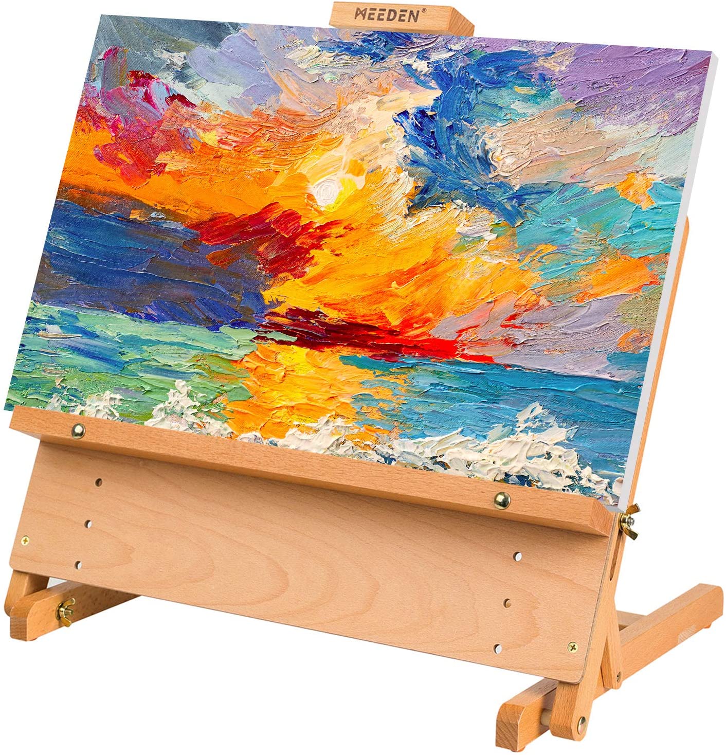 Art Painting Set Include Wooden Easels, Cotton Panels, Plastic Palettes and  Paint Brushes for Kids Adults Teenager Pouring Oil Water Color Paint DIY