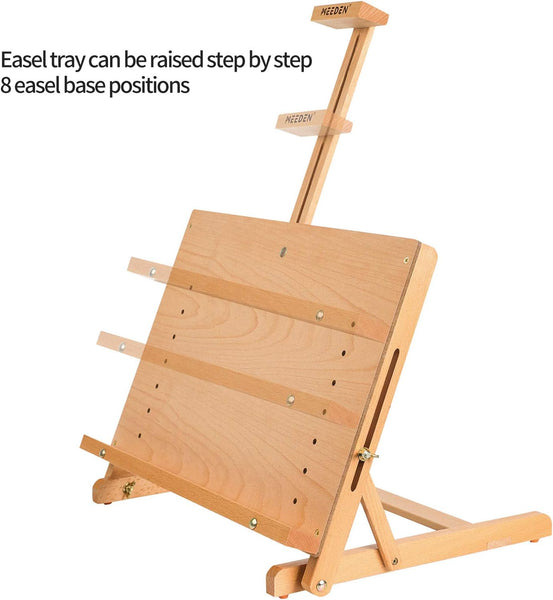H-Frame Tabletop Wooden Easel, Hold Canvas Up To 23, Adjustable Beech Wood  Artist Desktop Easel For Painting Canvas, Adults, Beginners