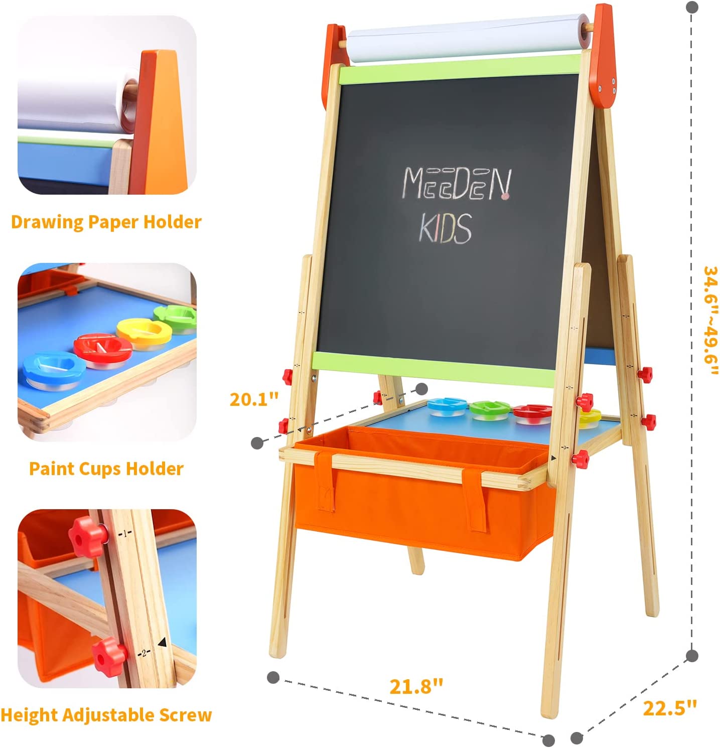 MEEDEN Easel for Kids, Kids Easel with 3 Paper Indonesia