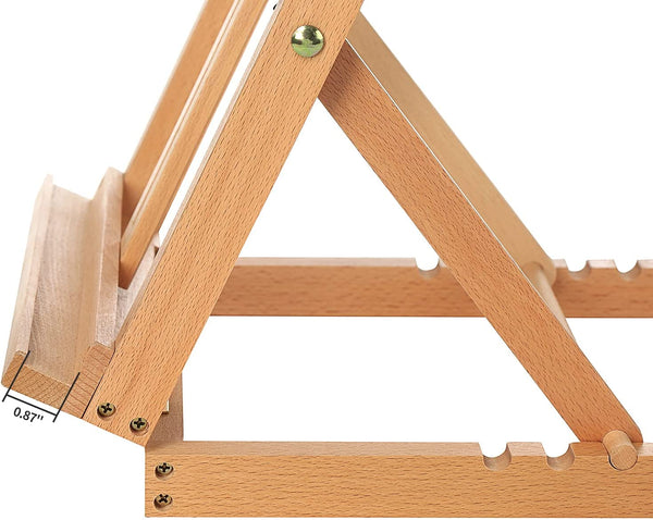 6 Pack of US Art Supply Mini Wood Studio Adjustable Artist H-Frame Table Easel