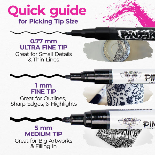 PINTAR Black Acrylic Paint Markers - Artist Brush Pens, Paint Pens, Ca–  Pintar Art Supply