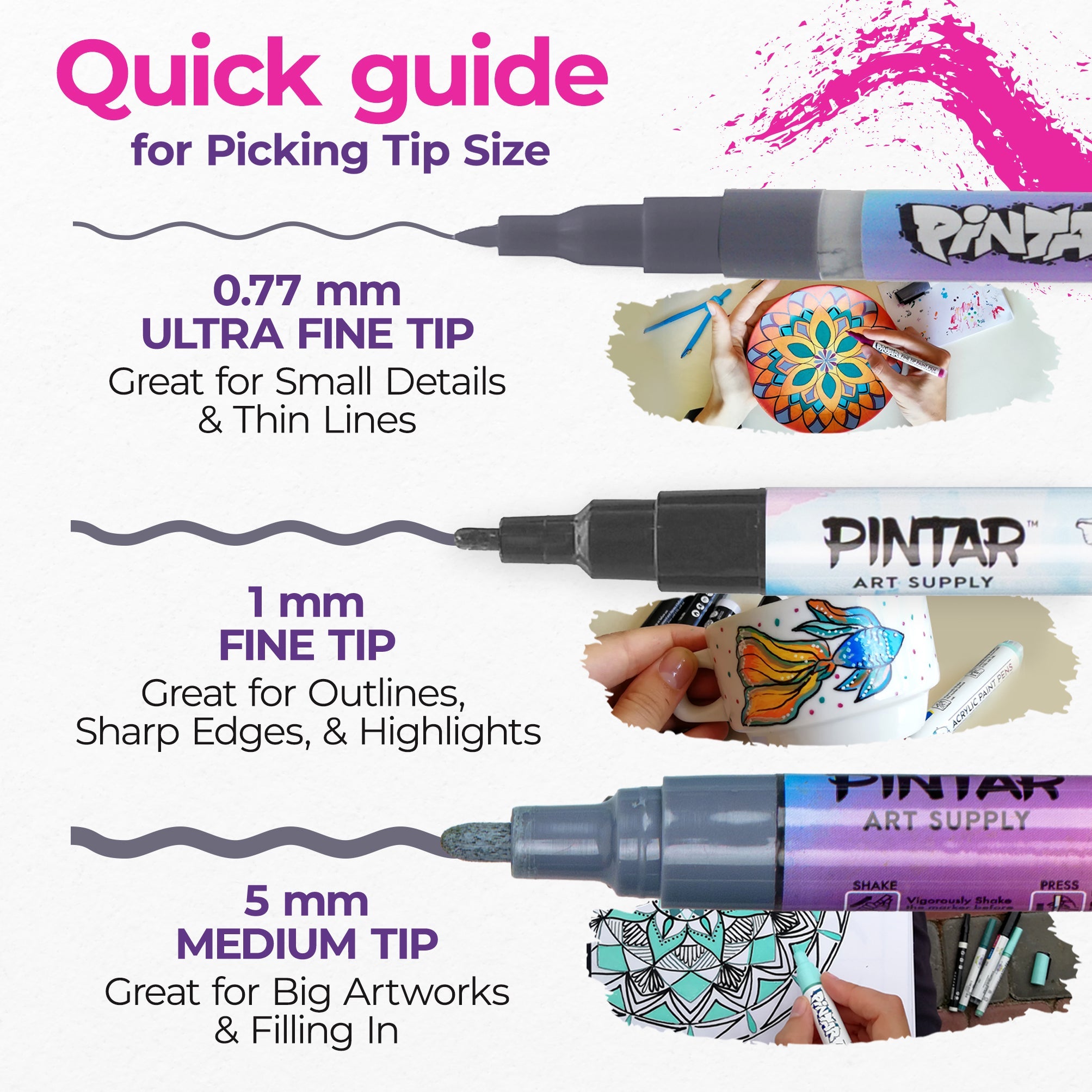 PINTAR Pastel Acrylic Paint Pens - Extra Fine Tip Brush Pens & Fabric –  Pintar Art Supply