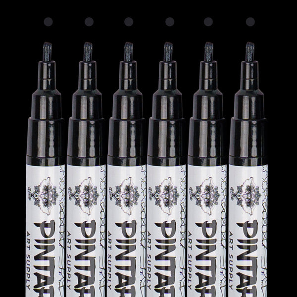 PINTAR Black Acrylic Paint Markers - Black Paint Pen as Guestbook