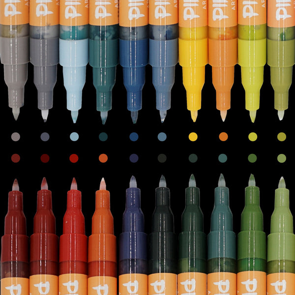 PINTAR Earth Tone Markers Extra Fine Tip - Colors for Earth