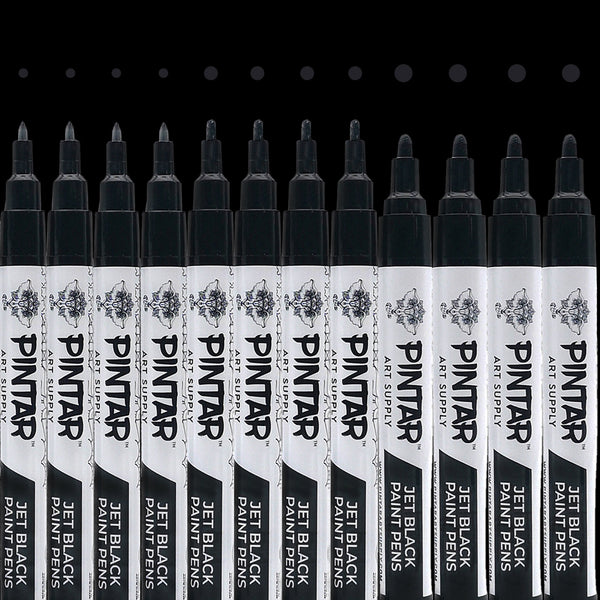 PINTAR Black Acrylic Paint Markers - Artist Brush Pens, Paint Pens