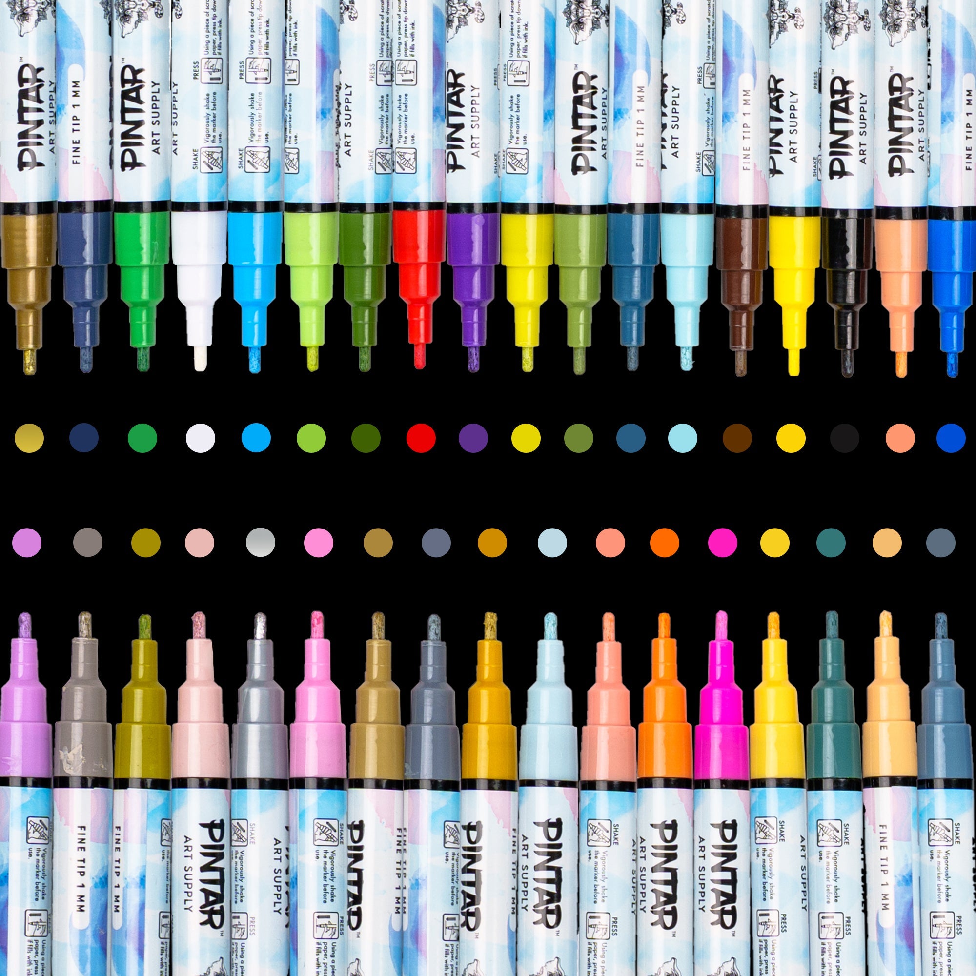 PINTAR Acrylic Paint Markers Set Fine Tip Paint Pens Acrylic