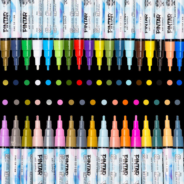 Acrylic Paint Pens-Set of 18 Premium Markers Extra Fine Tip for DIY Art  Project