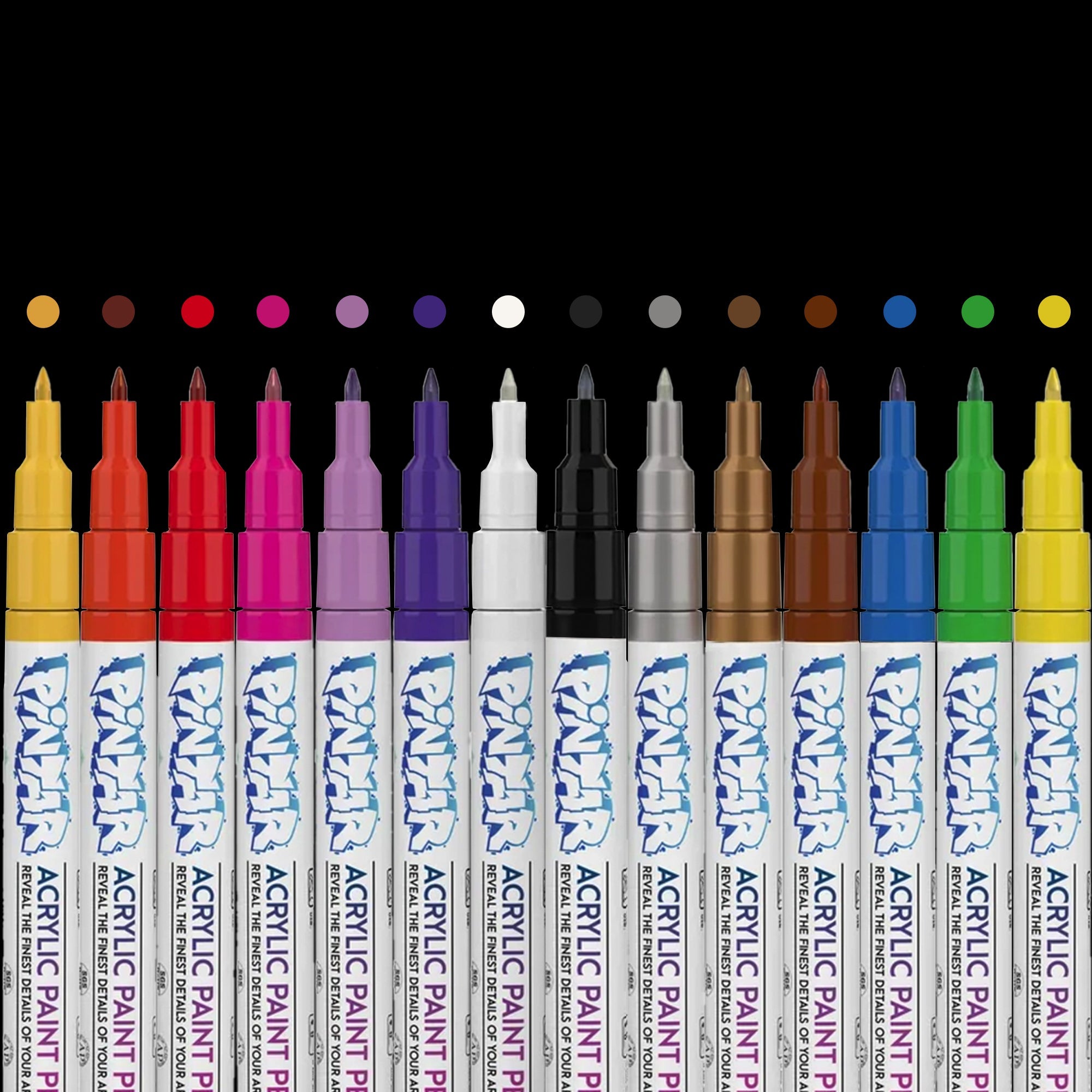 PINTAR Acrylic Paint Markers Medium Point - Medium Point Paint Markers - Acrylic  Paint Markers Set - Acrylic Paint Pens for Rock Painting, Wood, Glass,  Leather,…