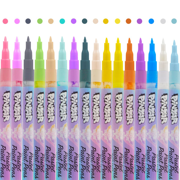 PINTAR Pastel Acrylic Paint Pens - Extra Fine Tip Brush Pens & Fabric –  Pintar Art Supply