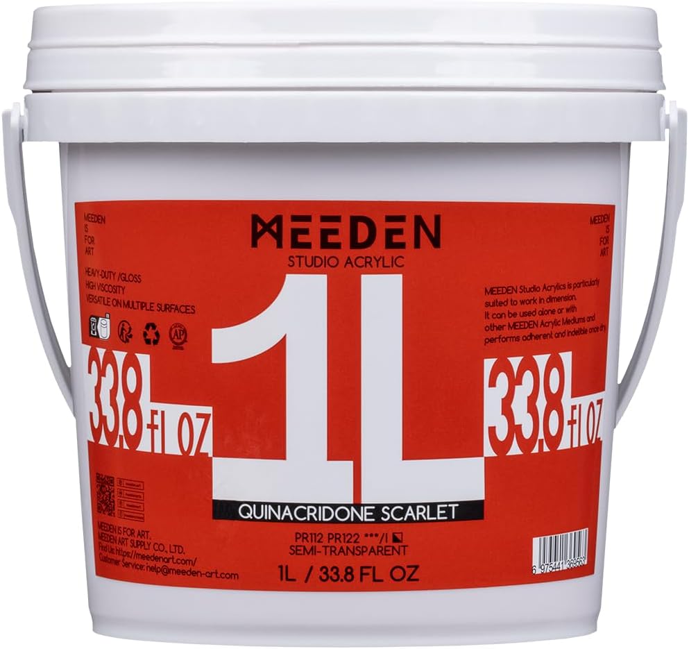 MEEDEN Scarlet Red Acrylic Paint with Pump Lid
