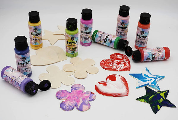 OPHIR Acrylic Pouring Paint Set 10 Colors with Pouring Medium, 8X Paint  Cotton Canvases, 12x Glitter Powder, 2X Tableclothes & Apron, 20x Gloves,  High