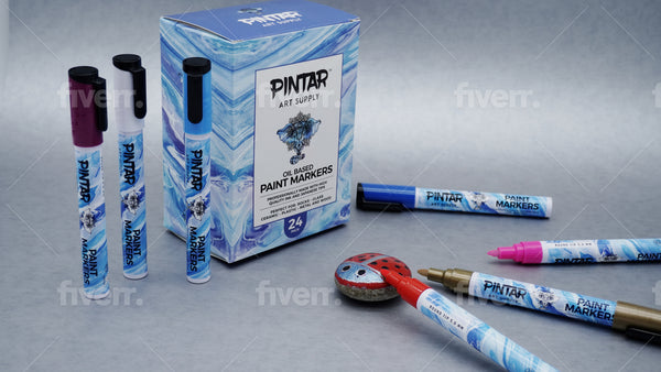 PINTAR Acrylic Paint Markers/Pens Set for Rock Painting, Wood, Glass- Pack  of 35, 1mm, 1 - Foods Co.