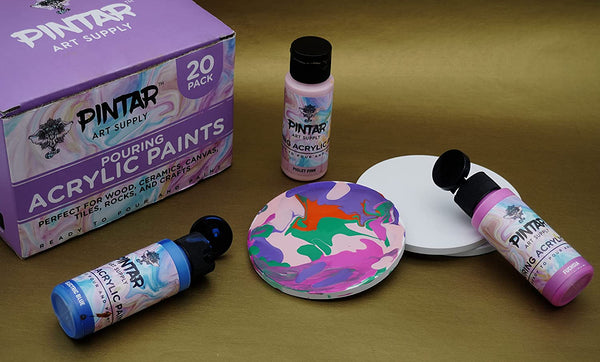 Pintar Art Supply Acrylic Pouring Paints, Set of 20 Colors | High Flow, Easy Pour Acrylic Paint| Pre-mixed, Water-Based Craft Paint, 2oz Bottle Assortment of 20 Colors Pintar Art Supply Acrylic Pouring Paints, Set of 20 Colors | High Flow, Easy Pour Acrylic Paint| Pre-mixed, Water-Based Craft Paint, 2oz Bottle Assortment of 20 Colors