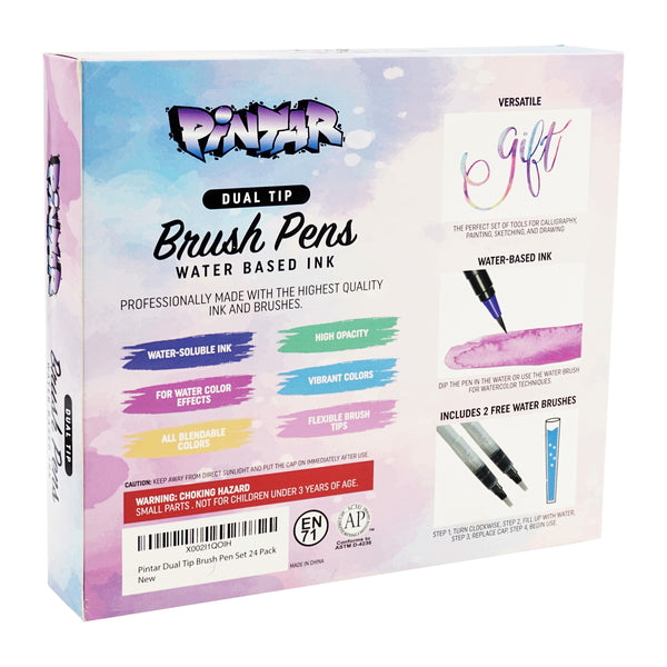 Dual Brush Pen Art Markers, Purple Blendables 6-Pack + Water Brush, 3-Pack