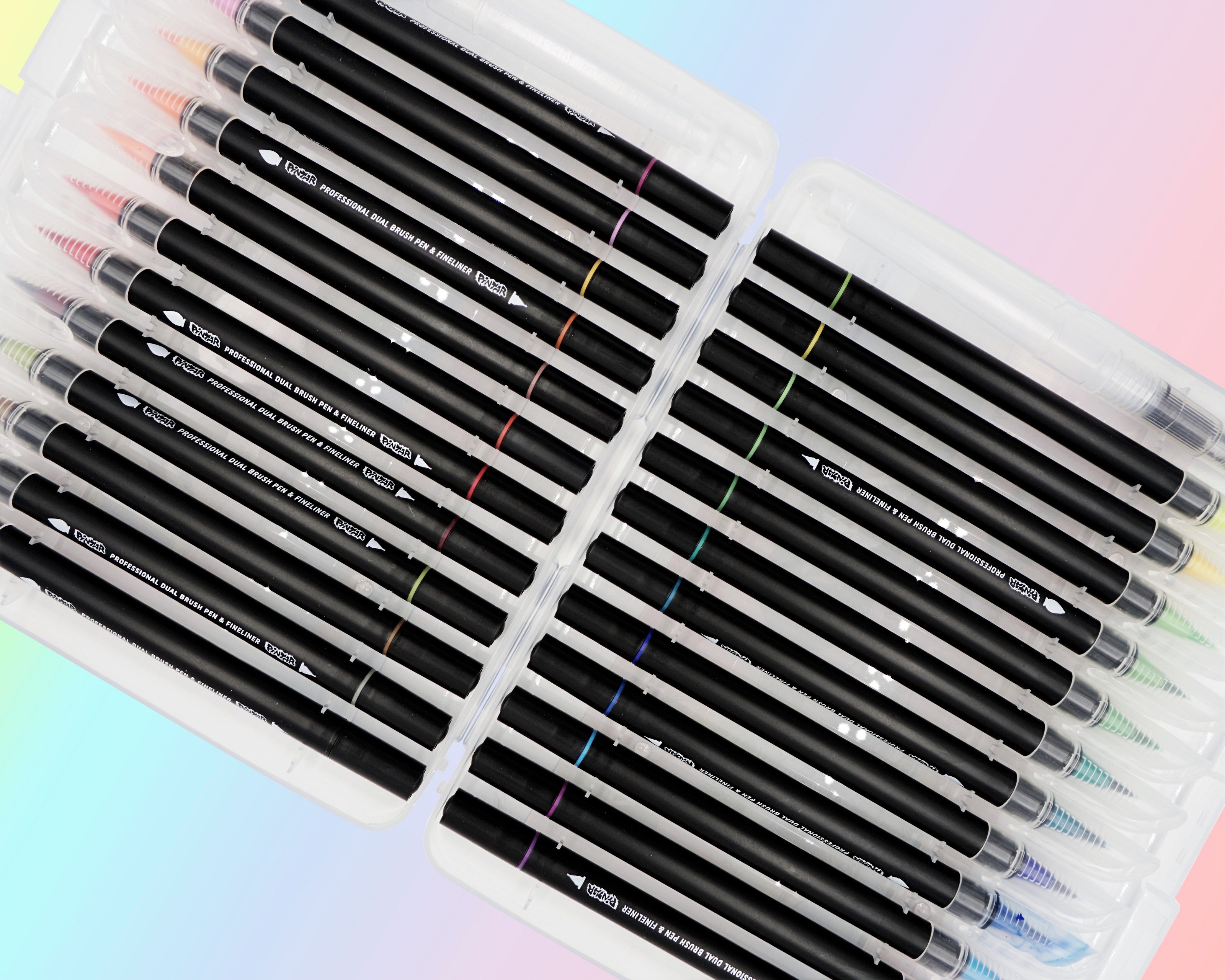 Soucolor Dual Tip Brush Markers Pens, 32 Fine Point and Brush