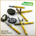 Pintar Acrylic Paint Markers - Pack of 6 Gold & Silver with 0.7 mm Tips
